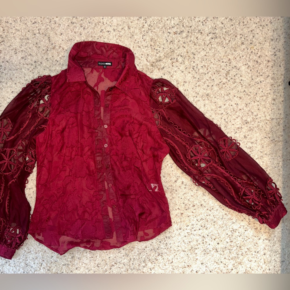 Lace Floral Button-up